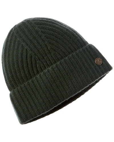 Bruno Magli Fashioned Rib Cashmere Hat In Green