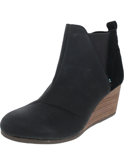 Toms Kelsey Womens Wedge Boots In Black