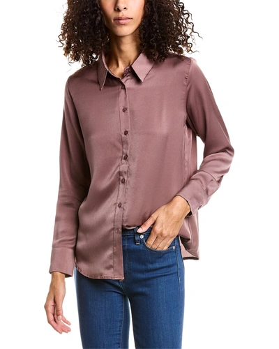 Dress Forum Dull Satin Slim Shirt In Brown