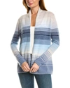 HANNAH ROSE OMBRE STRIPED CASHMERE CARDIGAN