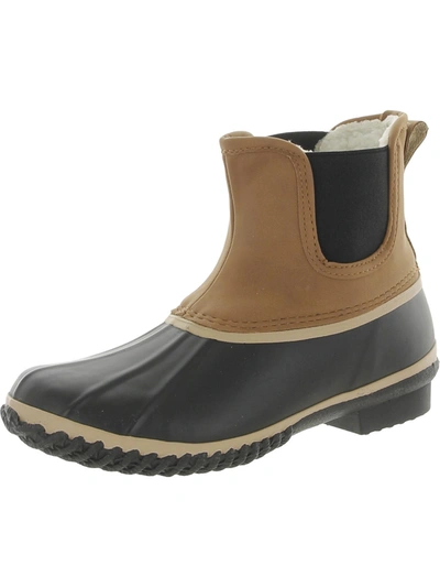 Style & Co Womens Faux Leather Outdoor Rain Boots In Beige