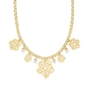 Ross-simons Italian 5-5.5mm Cultured Pearl Floral Filigree Drop Necklace In 18kt Gold Over Sterling In Gold