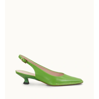 Tod's Slingbacks In Leather In Green