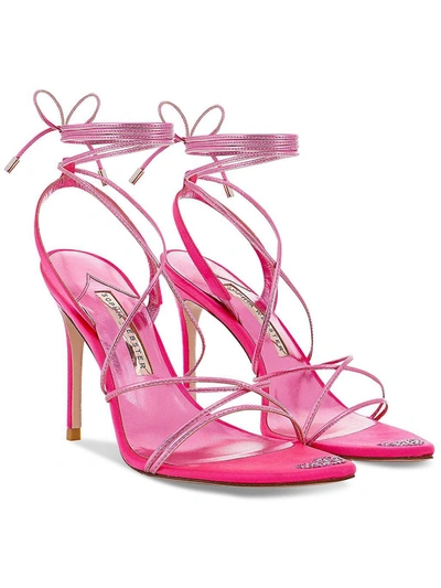 Sophia Webster Amora Womens Open Toe Leather Heels In Pink