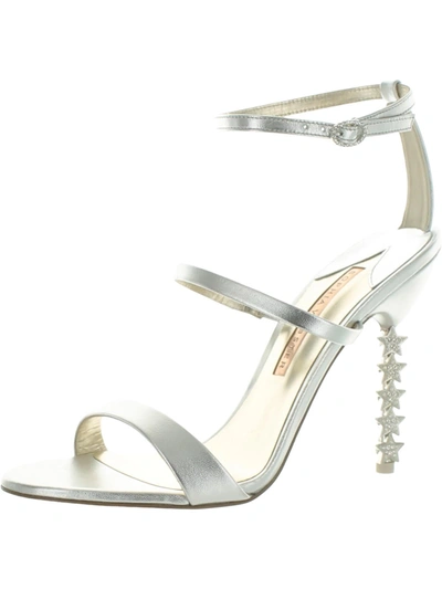 Sophia Webster Rosalind Metallic Crystal-heel Sandals In Silver