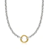 Ross-simons Sterling Silver And 14kt Yellow Gold Multi-circle Rolo-chain Necklace In Silver