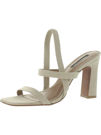 Bcbgmaxazria Womens Leather Square Toe Slingback Sandals In Beige