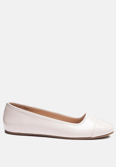 London Rag Camella Round Toe Ballerina Flat Shoes In White