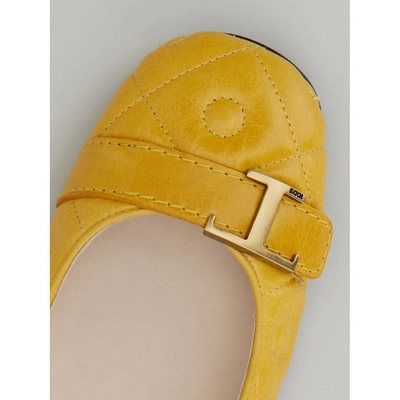Tod's Ballerinas T Timeless In Leather In Yellow