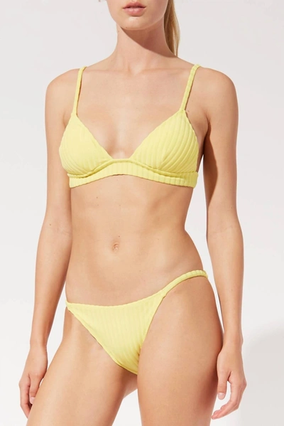 Solid & Striped The Morgan Ribbed Bikini Top In Lemonade In Yellow