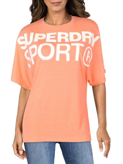 Superdry Womens Active Short Sleeve Graphic T-shirt In Pink