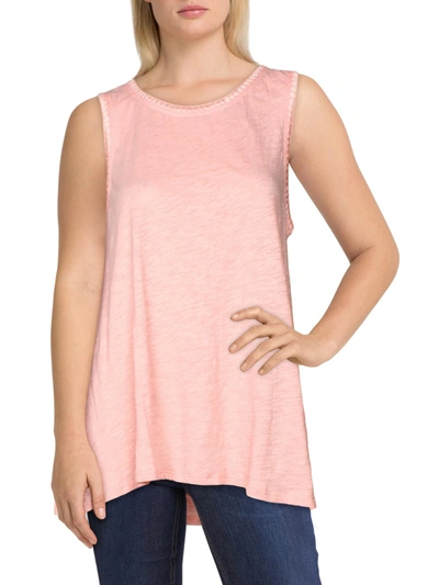 Inc Womens Cotton Burnout Tank Top In Pink