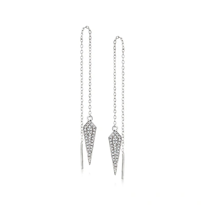 Ross-simons Diamond Kite-shaped Threader Earrings In Sterling Silver