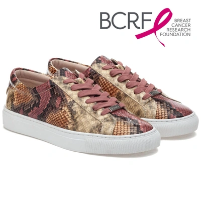 J/slides Lacee Snake Print Lace-up Sneakers In Pink Multi