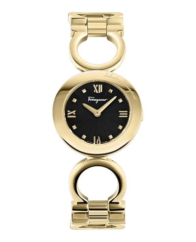 Ferragamo Women's Swiss Gancino Gold Ion Plated Bracelet Watch 28mm