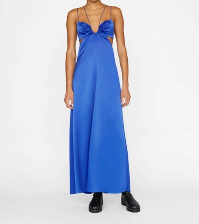 Frame Tie-fastening Keyhole Dress In Blue