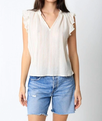 Olivaceous Angie Stripe Top In Neutral In White