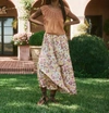 THE GREAT THE PAPYRUS SKIRT IN GOLDEN LILAC FLOWER