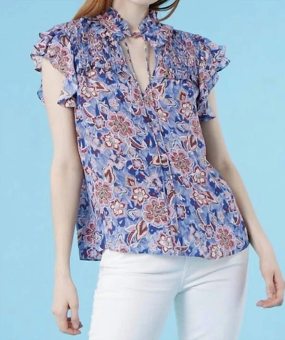 Gilner Farrar Sienna Blouse In Batik In Blue