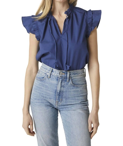 Misa Basia Top In Indigo Blue