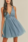 MABLE BLUE TULLE MINI IN B;UE