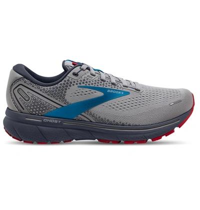 Brooks Men's Ghost 14 Running Shoes - Medium Width In Grey/blue/red