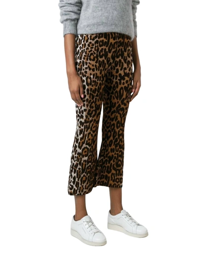 STELLA MCCARTNEY WOMEN LEOPARD CROPPED FLARED PANTS