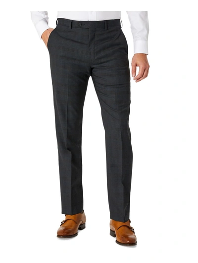 Michael Kors Mens Wool Blend Plaid Suit Pants In Blue