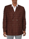 TAYION BY MONTEE HOLLAND APAISLEY MENS WOOL BLEND CLASSIC FIT DOUBLE-BREASTED BLAZER