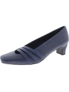 Easy Street Entice Womens Faux Leather Square Toe Kitten Heels In Blue