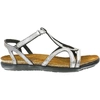 NAOT WOMEN'S DORITH SANDAL IN SILVER THREADS LEATHER
