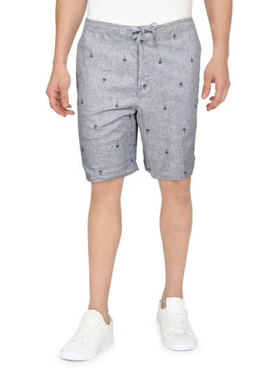 Cubavera Mens Stripe 9" Inseam Casual Shorts In Grey