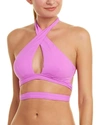 KOPPER & ZINK PADDED HALTER STRAP CRISSCROSS BACK TOP IN PASTEL