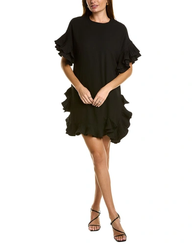 Lace Gracia Pleated Ruffle Trim Dress Gracia Ruffled Elbow Sleeve Dress In  Black ModeSens