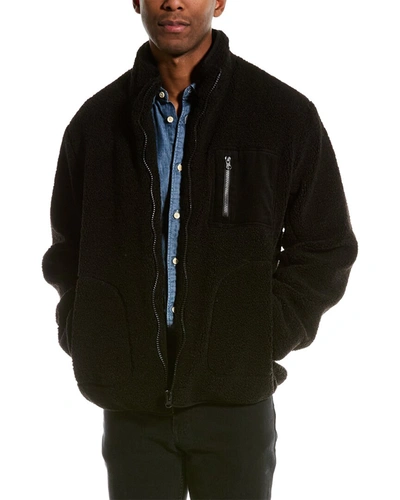 American Stitch Teddy Fleece Jacket In Black