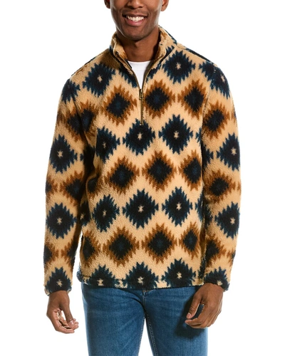 Weatherproof Vintage Men's Southwest Printed Sherpa Quarter-zip Sweater In Beige