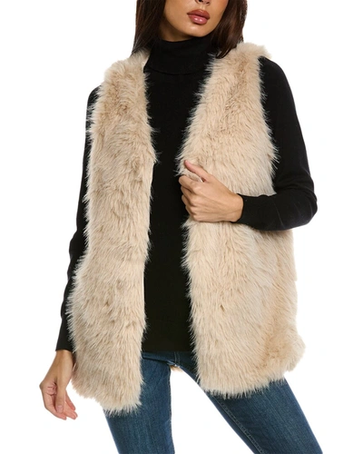 Surell Accessories Shaggy Vest In Beige