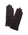 BRUNO MAGLI CHEVRON QUILTED CASHMERE-LINED LEATHER GLOVES
