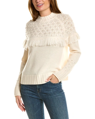 Hannah Rose Rosebud Fair Isle Wool & Cashmere-blend Sweater In White