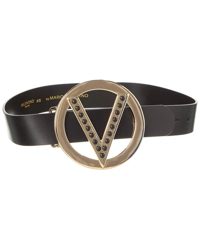 Valentino By Mario Valentino Giusy Forever Leather Belt In Black