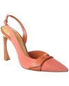 ALEXANDRE BIRMAN ASYMMETRIC CLARITA 100 LEATHER & SUEDE SLINGBACK PUMP