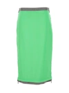 FENDI SATIN AND GABARDINE SKIRT SKIRTS GREEN