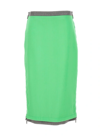 Fendi Satin And Gabardine Skirt Skirts Green