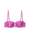 Fleur Du Mal Rose Logo-embroidered Balconette Bra In Pink Iris