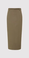 St Agni Kelp Belted Stretch-wool Pencil Skirt