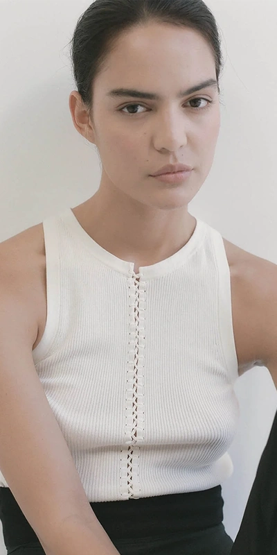 St Agni St. Agni Stitch Detailed Ribbed In White