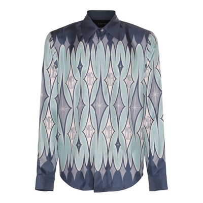 Amiri Graphic Printed Buttoned Shirt In Blue