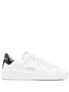 Golden Goose Purestar White Star And Matte Green Heel Tab Women's Sneakers In 10793 White/blue