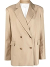 Loulou Studio Notched-lapel Double-breasted Blazer In New Beige Aw