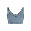 Prada Blue Boxy Denim Tank Top In Blue
